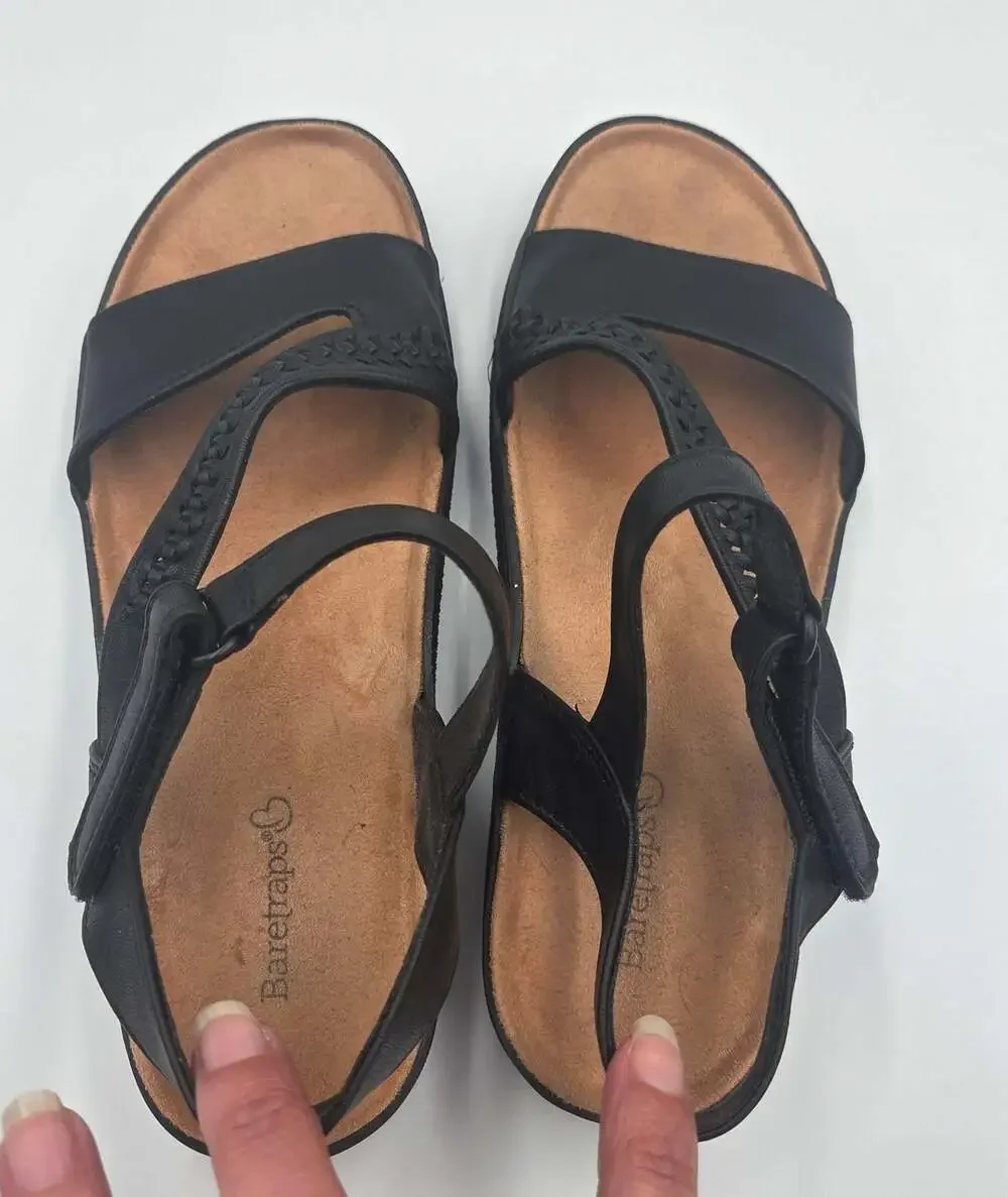 Baretraps Frolick Women's Black Wedge Sandals Size 6.5M